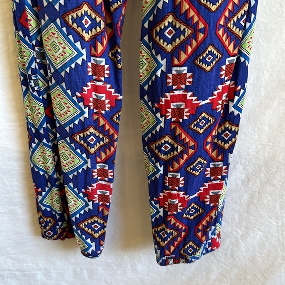Sans Souci vibrant print rayon jumpsuit, size L - Picture 7 of 10